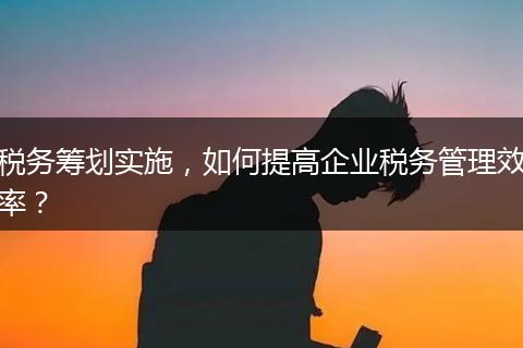 税务筹划实施，如何提高企业税务管理效率？