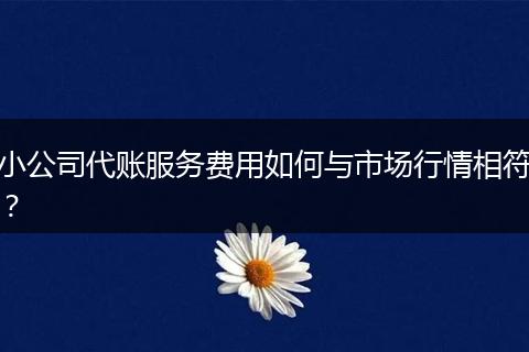 小公司代账服务费用如何与市场行情相符？