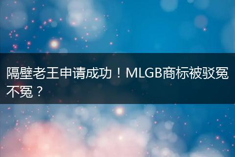 隔壁老王申请成功！MLGB商标被驳冤不冤？