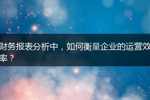 财务报表分析中，如何衡量企业的运营效率？