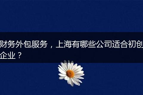 财务外包服务，上海有哪些公司适合初创企业？