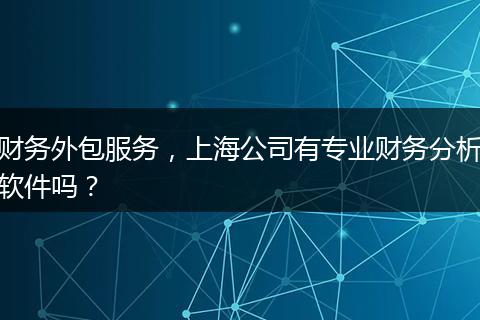 财务外包服务，上海公司有专业财务分析软件吗？