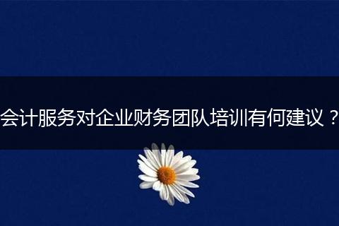 会计服务对企业财务团队培训有何建议？