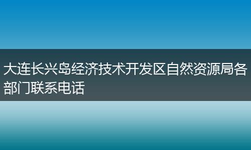 大连长兴岛经济技术开发区自然资源局各部门联系电话