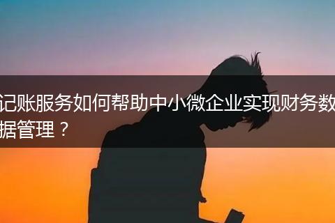 记账服务如何帮助中小微企业实现财务数据管理？