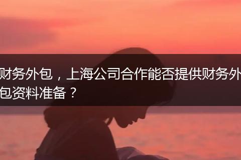 财务外包，上海公司合作能否提供财务外包资料准备？