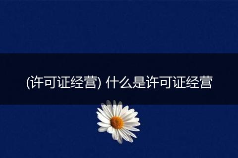 (许可证经营) 什么是许可证经营