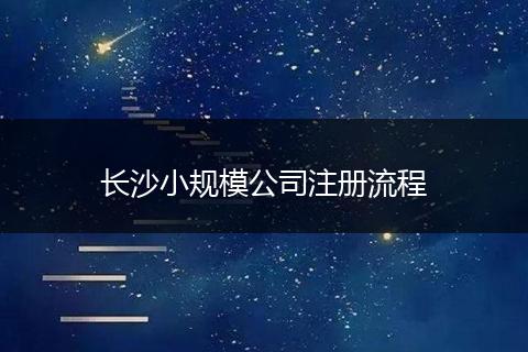 长沙小规模公司注册流程
