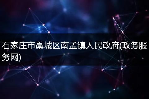 石家庄市藁城区南孟镇人民政府(政务服务网)