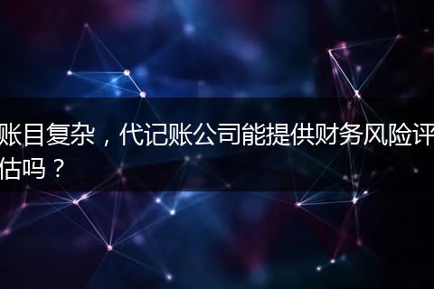 账目复杂，代记账公司能提供财务风险评估吗？