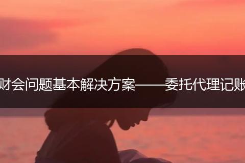财会问题基本解决方案——委托代理记账