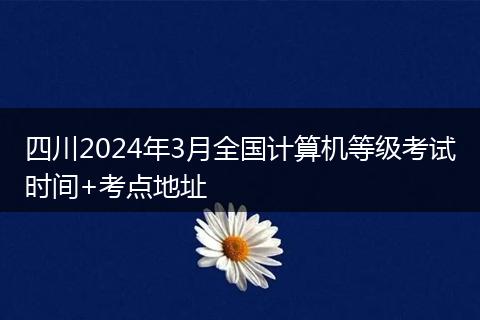 四川2024年3月全国计算机等级考试时间+考点地址