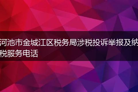 河池市金城江区税务局涉税投诉举报及纳税服务电话