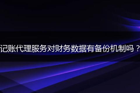 记账代理服务对财务数据有备份机制吗？
