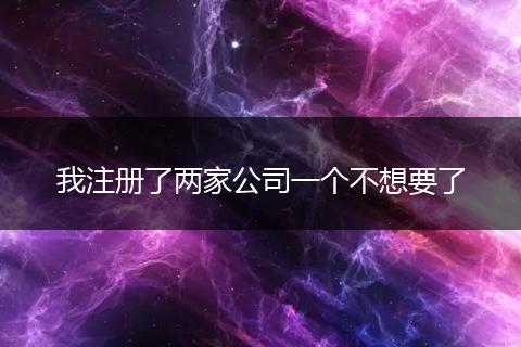 我注册了两家公司一个不想要了