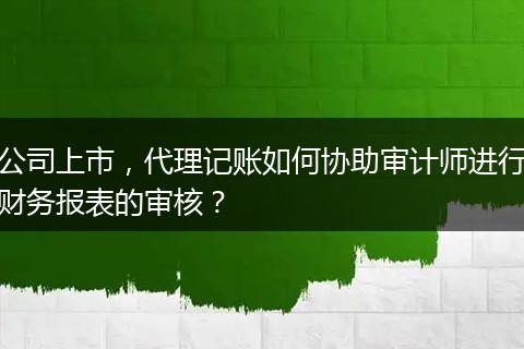 公司上市，代理记账如何协助审计师进行财务报表的审核？