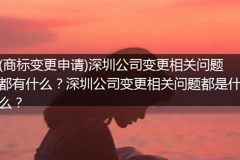 (商标变更申请)深圳公司变更相关问题都有什么？深圳公司变更相关问题都是什么？