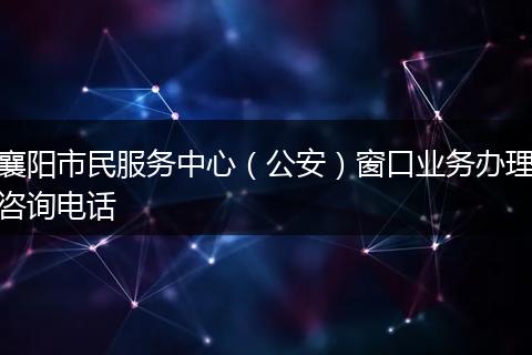 襄阳市民服务中心(公安)窗口业务办理咨询电话