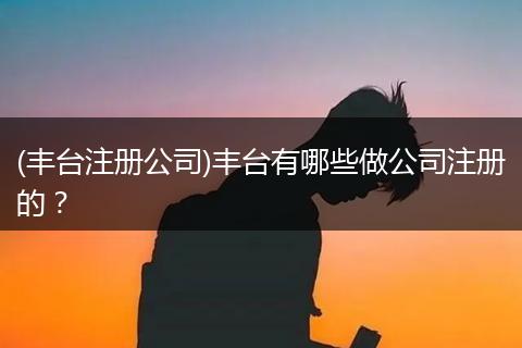 (丰台注册公司)丰台有哪些做公司注册的?