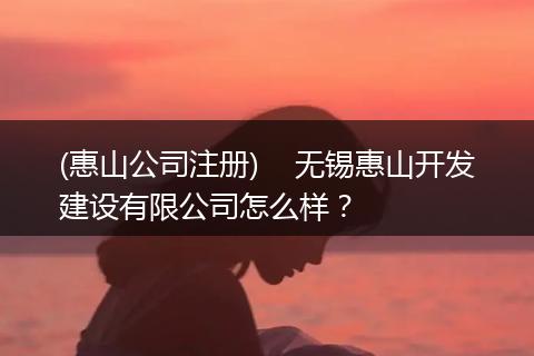 (惠山公司注册)    无锡惠山开发建设有限公司怎么样？