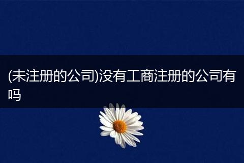 (未注册的公司)没有工商注册的公司有吗
