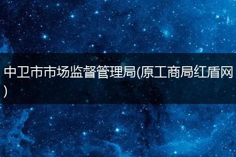 中卫市市场监督管理局(原工商局红盾网)
