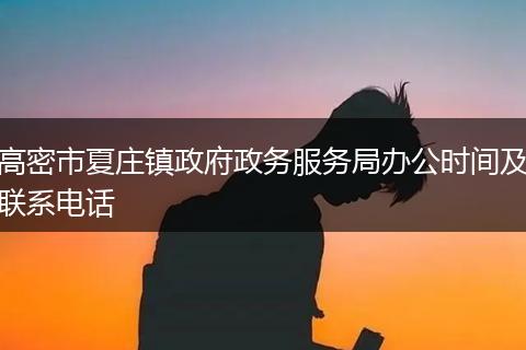 高密市夏庄镇政府政务服务局办公时间及联系电话