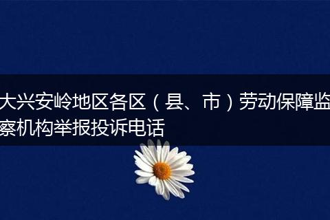 大兴安岭地区各区（县、市）劳动保障监察机构举报投诉电话