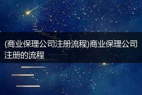 (商业保理公司注册流程)商业保理公司注册的流程