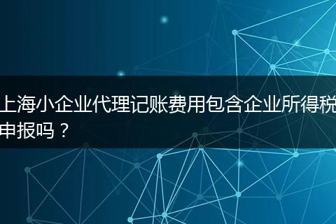上海小企业代理记账费用包含企业所得税申报吗？