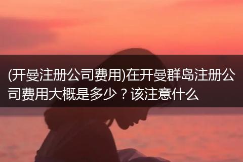 (开曼注册公司费用)在开曼群岛注册公司费用大概是多少？该注意什么