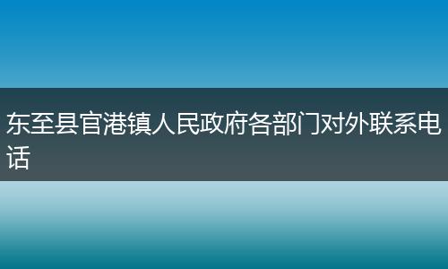 东至县官港镇人民政府各部门对外联系电话
