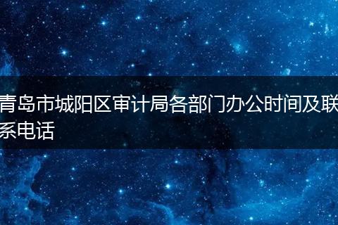 青岛市城阳区审计局各部门办公时间及联系电话