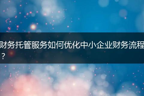 财务托管服务如何优化中小企业财务流程？