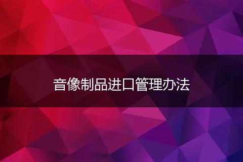 音像制品进口管理办法