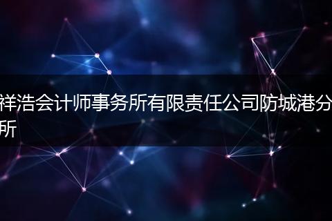 祥浩会计师事务所有限责任公司防城港分所