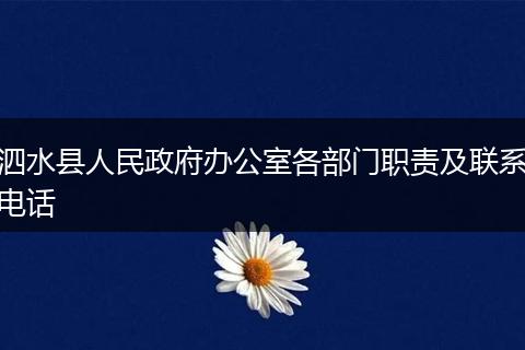 泗水县人民政府办公室各部门职责及联系电话