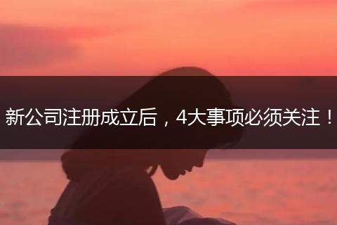 新公司注册成立后，4大事项必须关注！