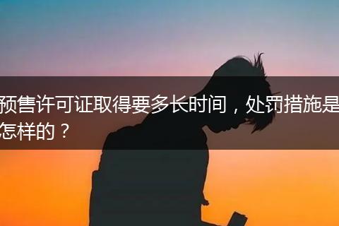 预售许可证取得要多长时间，处罚措施是怎样的？
