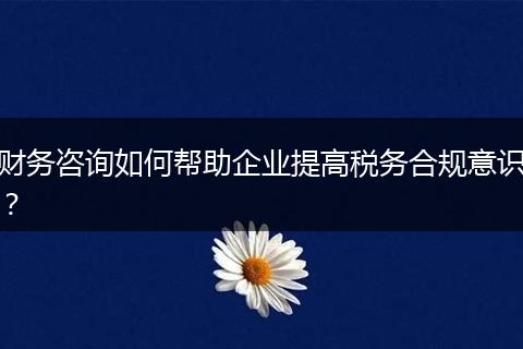 财务咨询如何帮助企业提高税务合规意识？