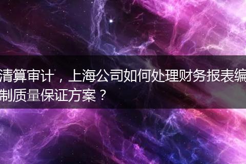 清算审计，上海公司如何处理财务报表编制质量保证方案？