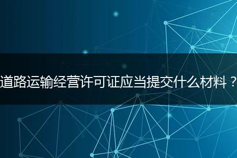 道路运输经营许可证应当提交什么材料？