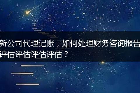 新公司代理记账，如何处理财务咨询报告评估评估评估评估？