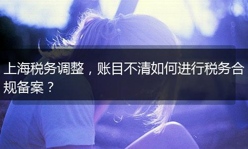 上海税务调整，账目不清如何进行税务合规备案？