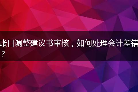 账目调整建议书审核，如何处理会计差错？