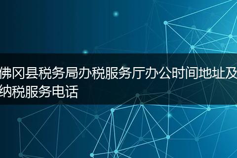 佛冈县税务局办税服务厅办公时间地址及纳税服务电话