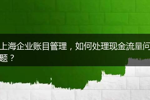 上海企业账目管理，如何处理现金流量问题？