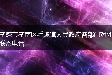 孝感市孝南区毛陈镇人民政府各部门对外联系电话