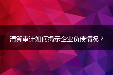 清算审计如何揭示企业负债情况？