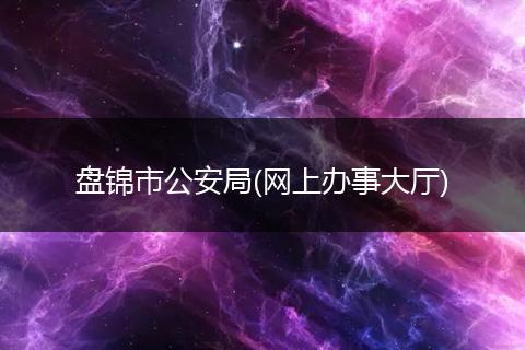 盘锦市公安局(网上办事大厅)